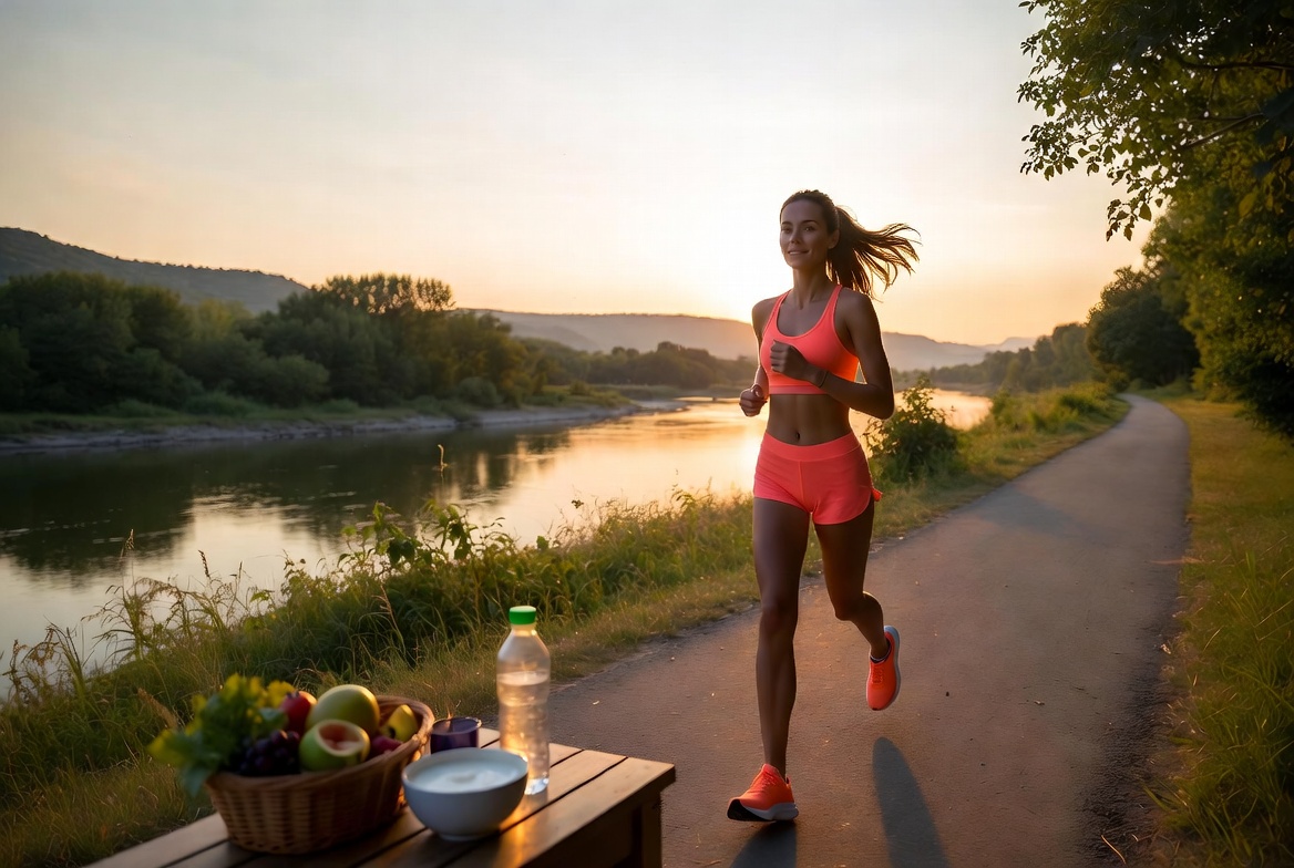 Sunrise and planning board representing steady daily energy habits